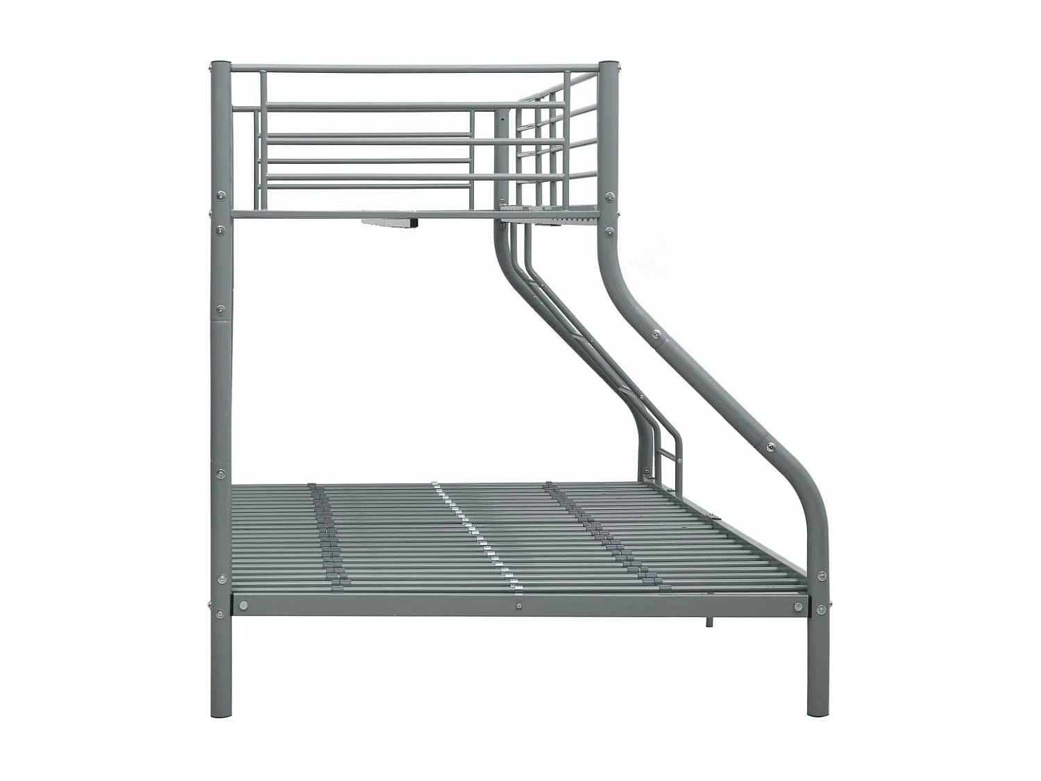Stapelbedframe metaal grijs 140x200 cm/90x200 cm