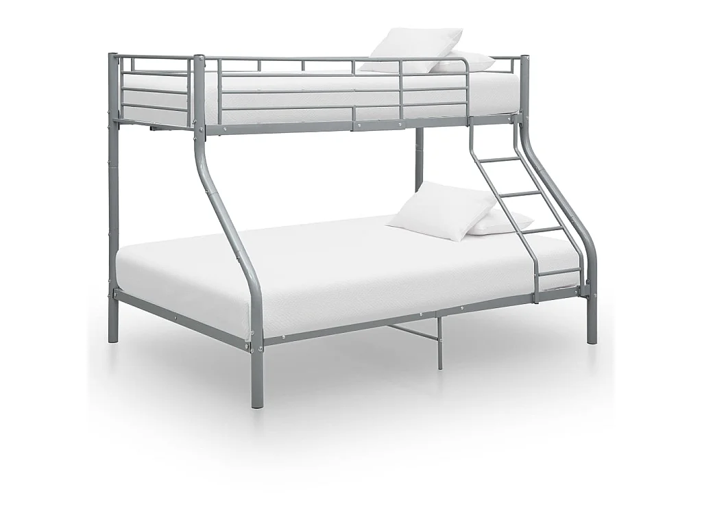 Cadre de lit superposé sans matelas gris 140x200 cm/90x200 cm