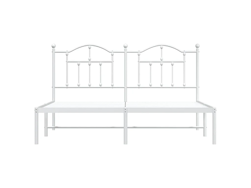 Cadre de lit métal sans matelas et tête de lit blanc 180x200 cm