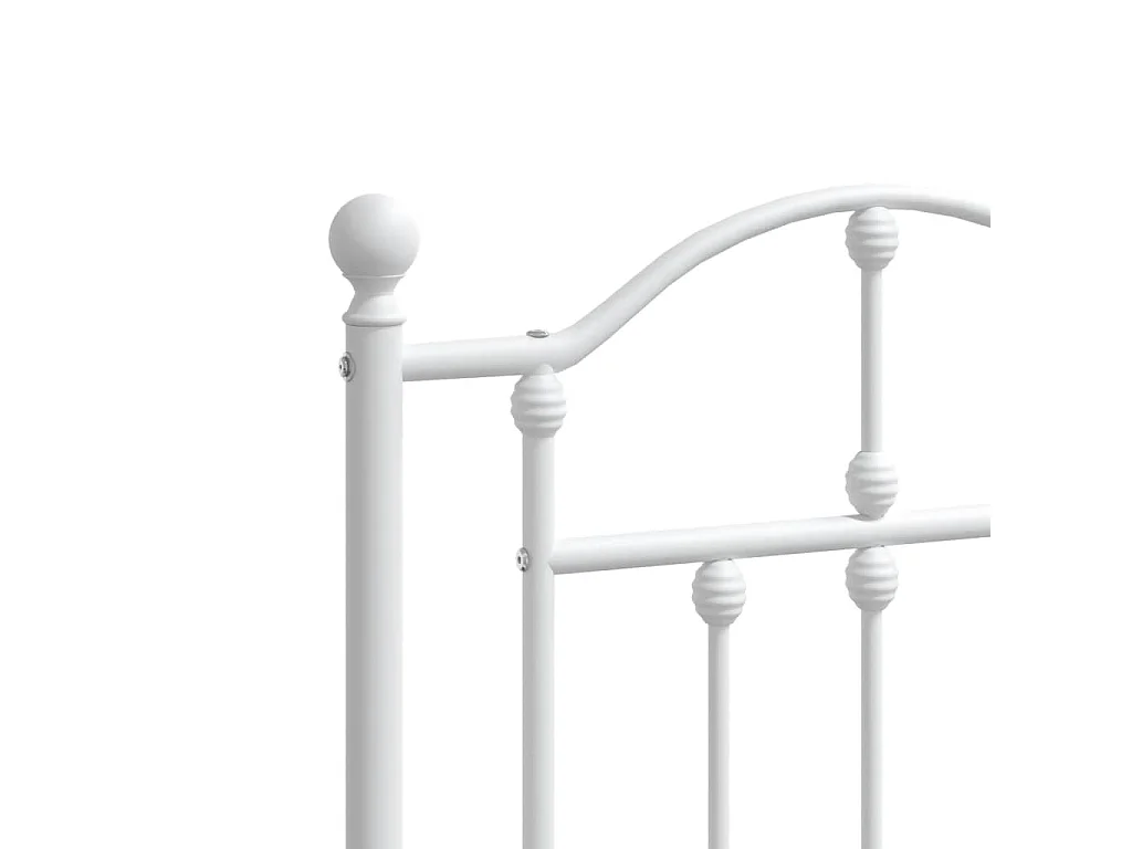 Cadre de lit métal sans matelas et tête de lit blanc 180x200 cm