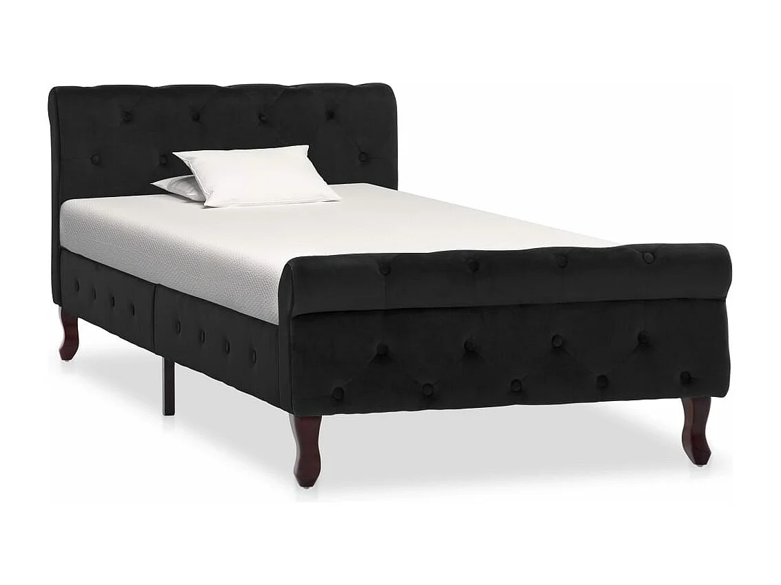 Bettgestell Schwarz Samt 90 x 200 cm