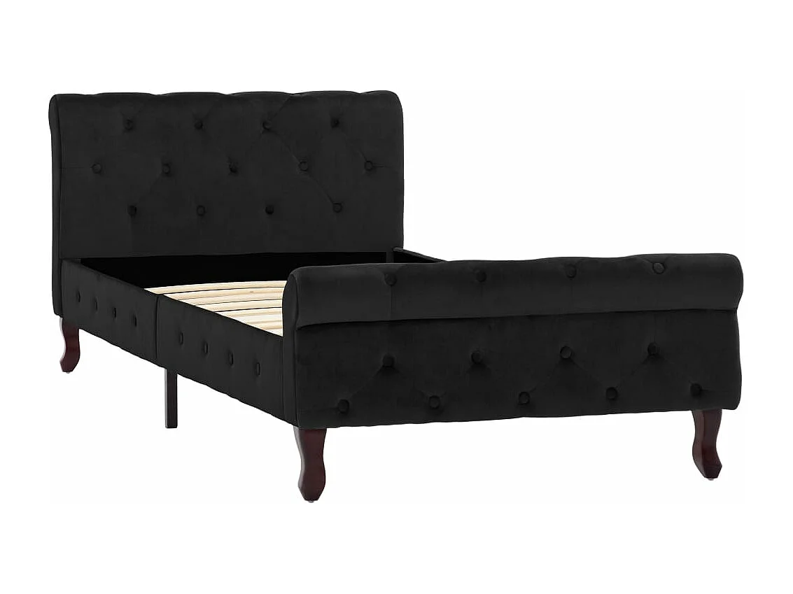 Bettgestell Schwarz Samt 90 x 200 cm