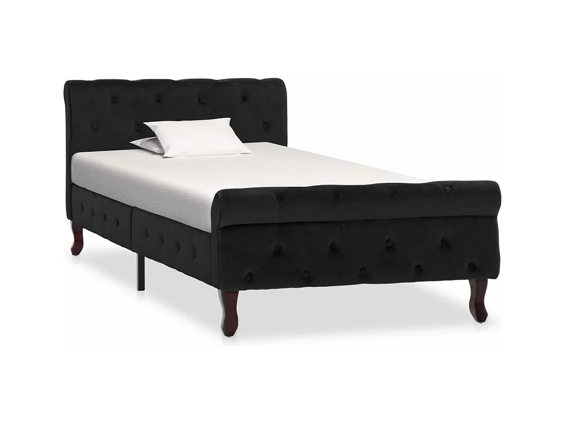 Cadre de lit sans matelas noir velours 90x200 cm
