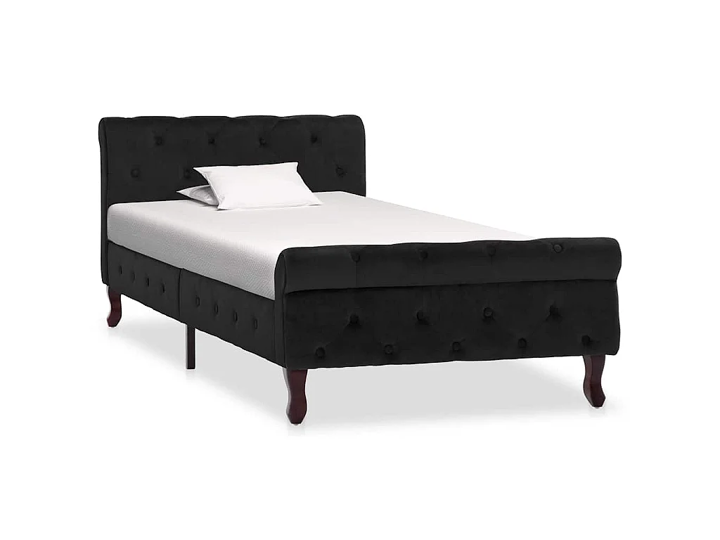 Cadre de lit sans matelas noir velours 90x200 cm