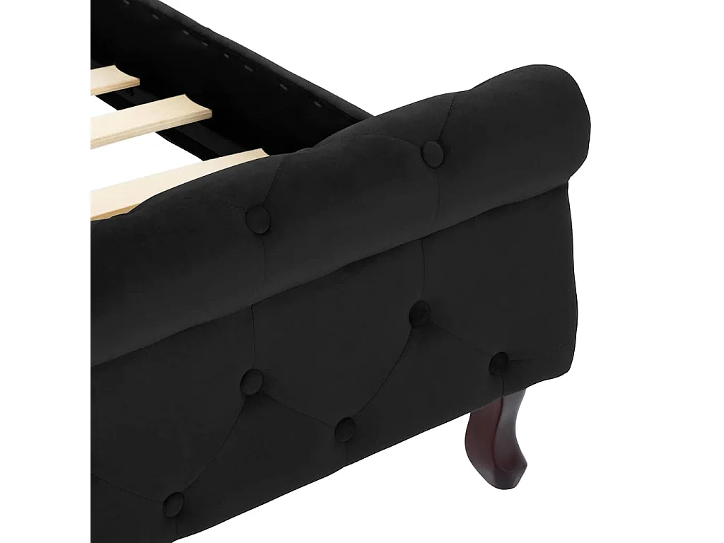 Cadre de lit sans matelas noir velours 90x200 cm
