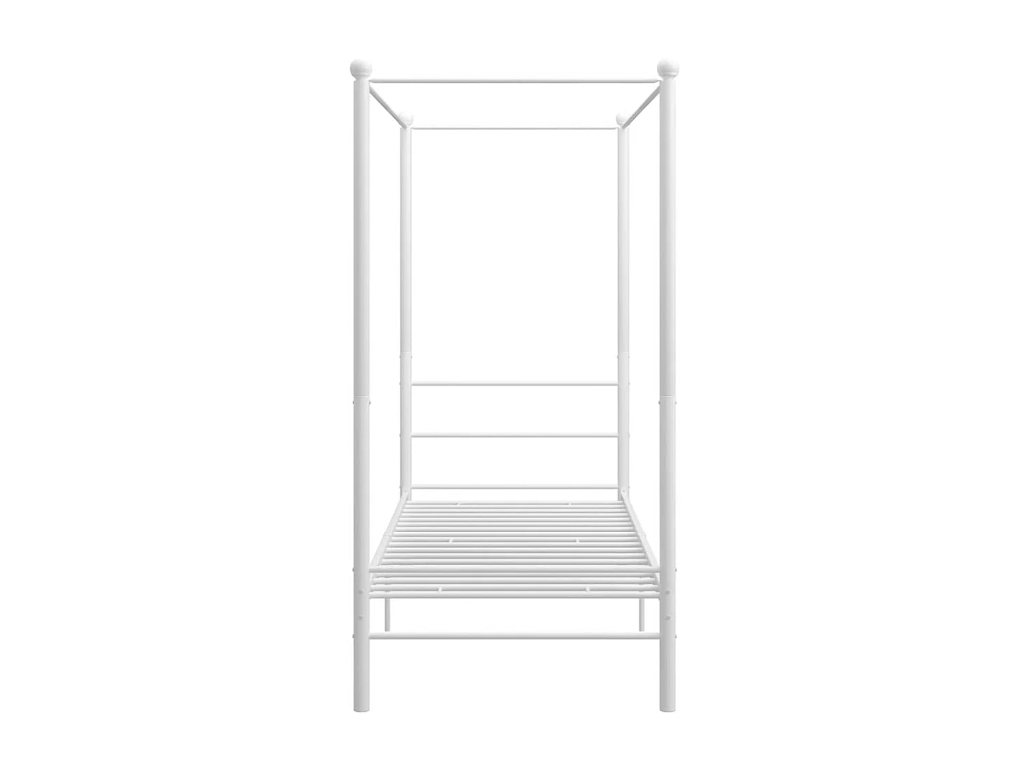 Letto a Baldacchino Bianco in Metallo 100x200 cm