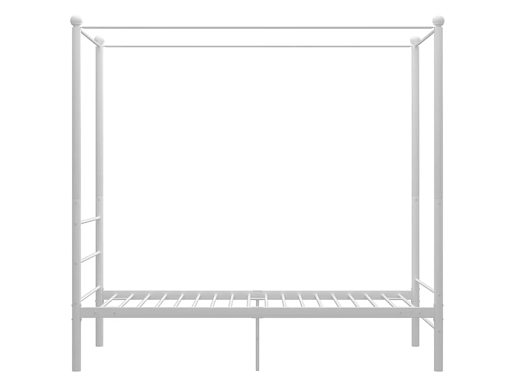 Cadre de lit à baldaquin sans matelas blanc métal 100x200 cm