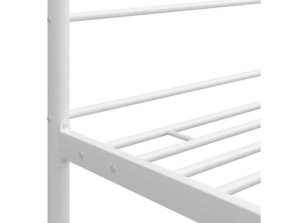 Cadre de lit à baldaquin sans matelas blanc métal 100x200 cm