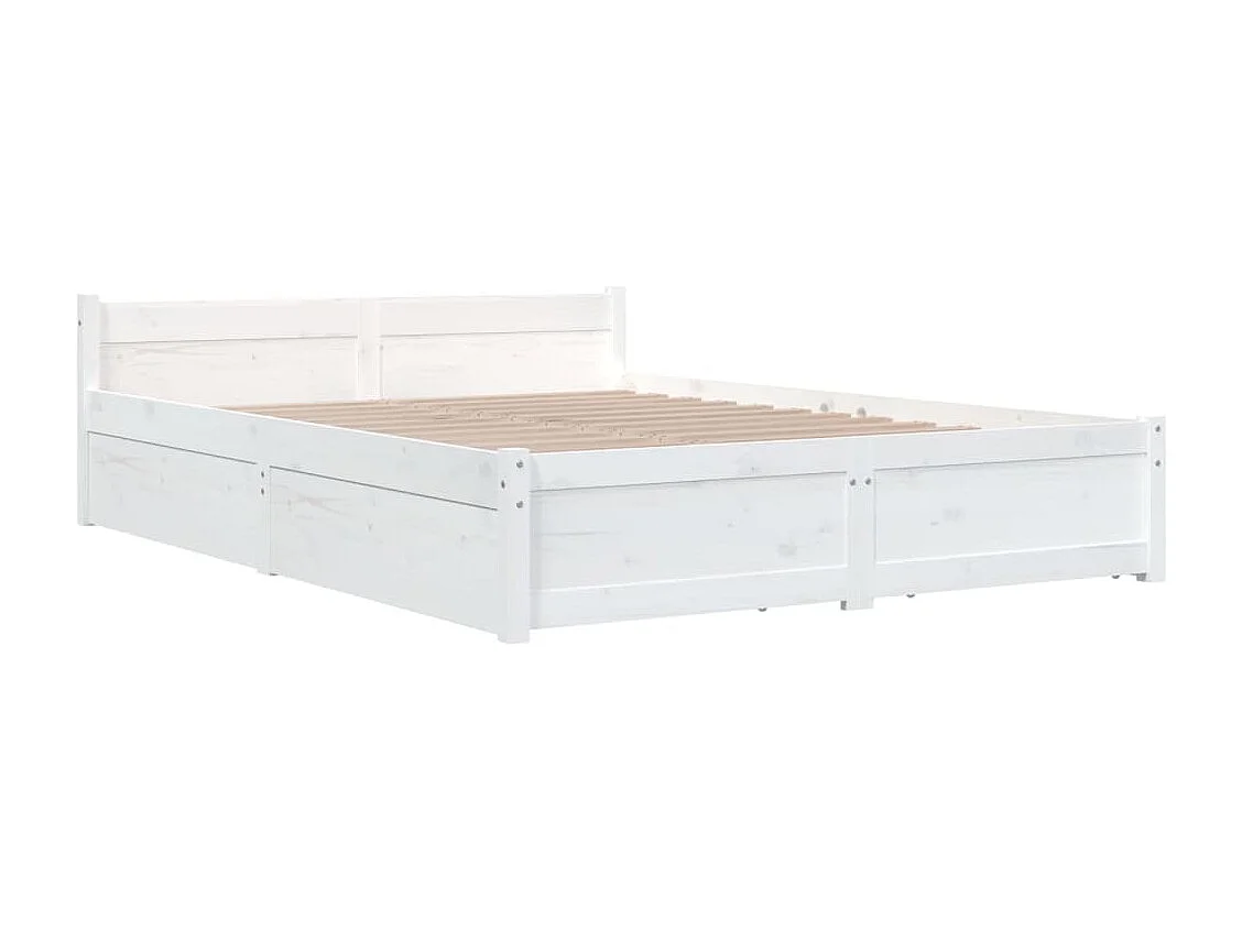 Estructura de cama con cajones blanco 150x200 cm