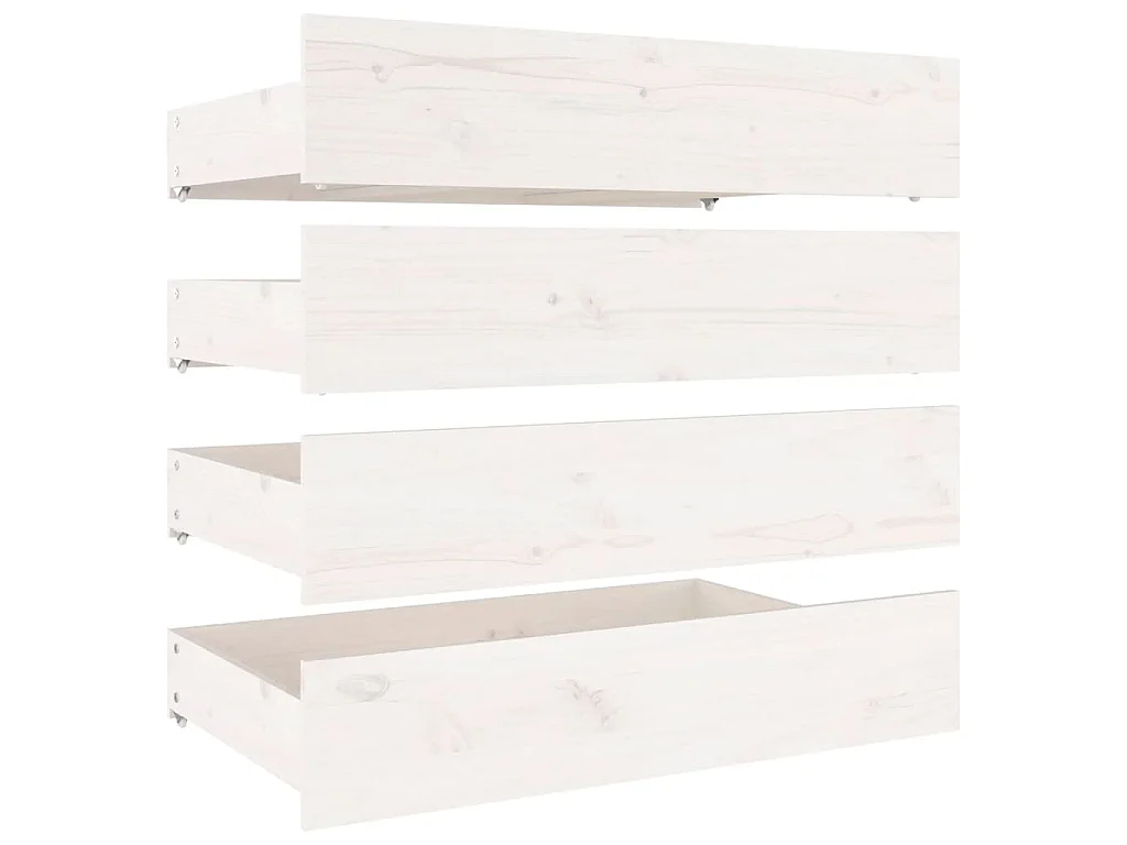 Estrutura de cama com gavetas 150x200cm tamanho King branco