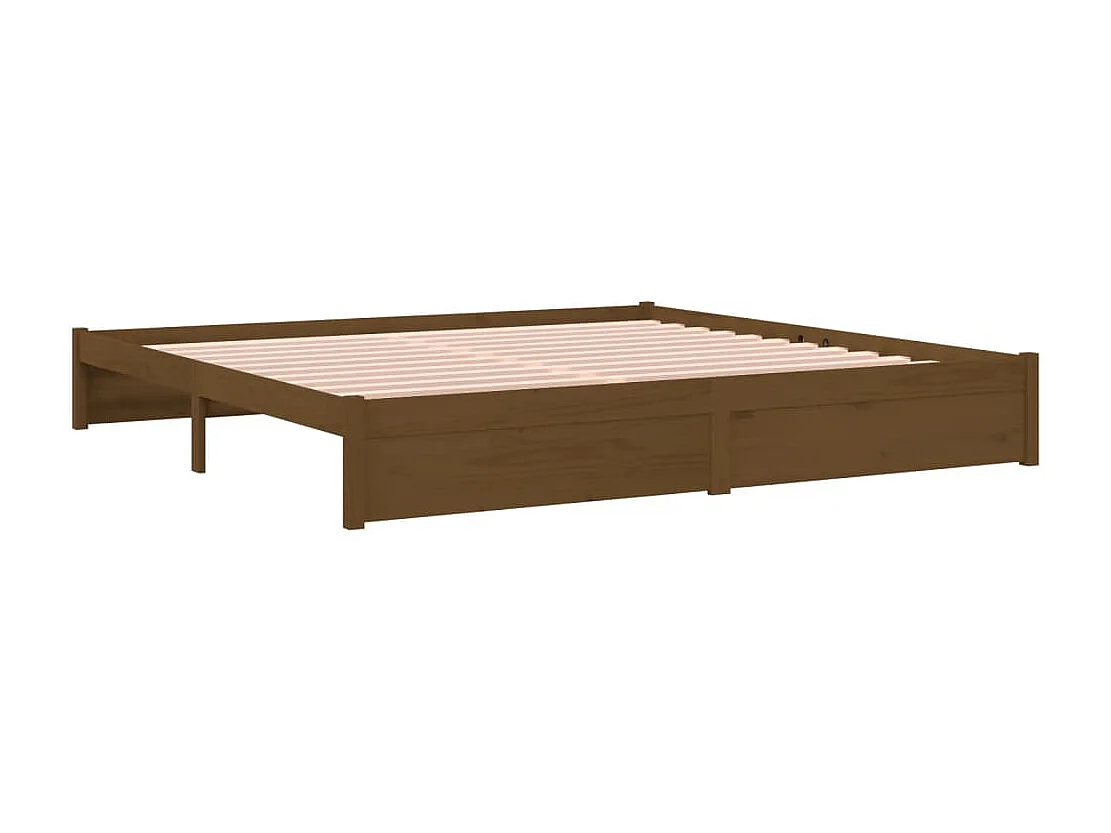 Bedframe massief hout honingbruin 200x200 cm