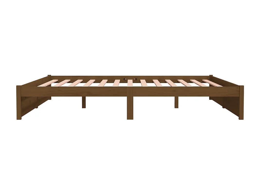 Bedframe massief hout honingbruin 200x200 cm