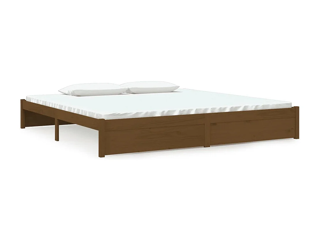 Cadre de lit sans matelas marron miel bois massif 200x200 cm