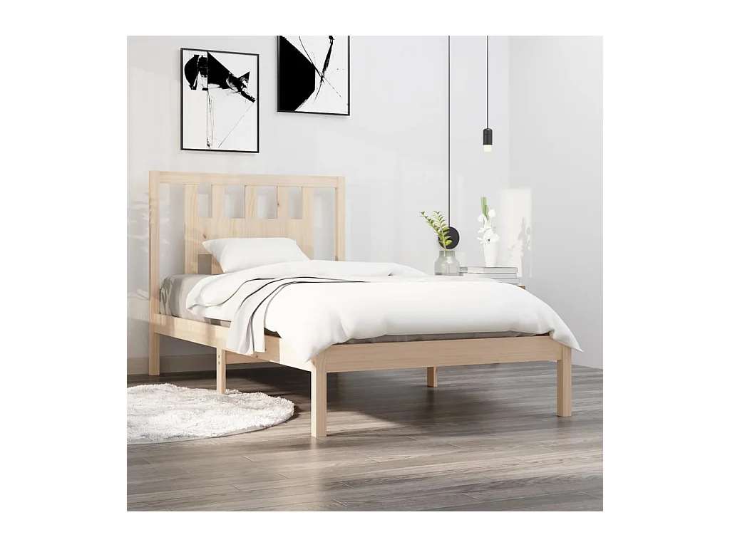 Cadre de lit sans matelas bois massif 100x200 cm