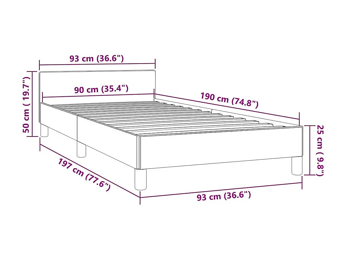 Estrutura de cama sem colchão 90x190 cm veludo verde-escuro