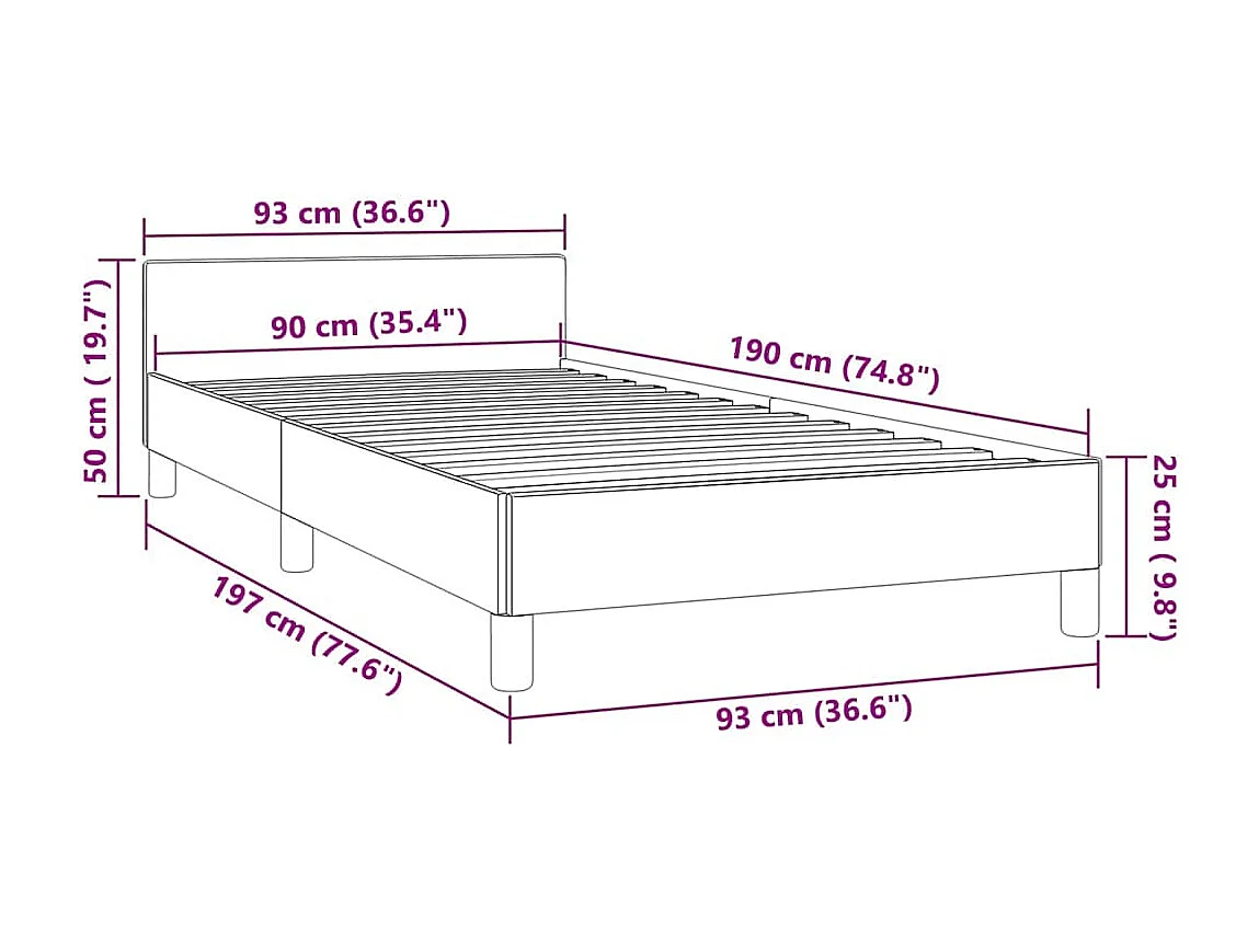 Estrutura de cama sem colchão 90x190 cm veludo verde-escuro