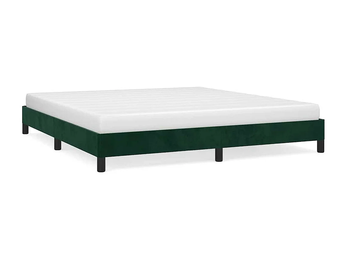 Cadre de lit sans matelas vert foncé 180x200 cm velours