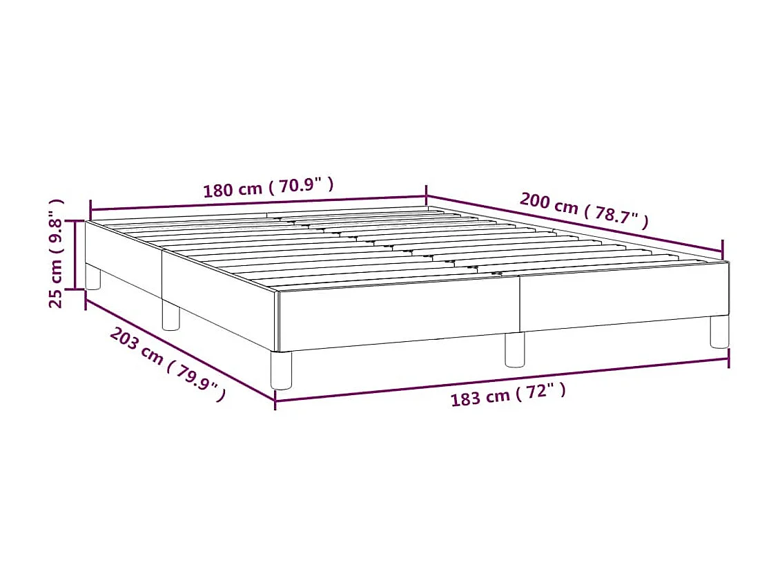 Cadre de lit sans matelas vert foncé 180x200 cm velours
