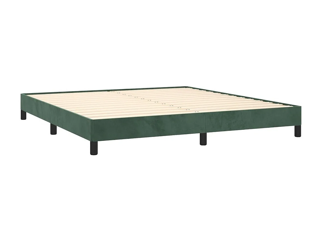 Cadre de lit sans matelas vert foncé 180x200 cm velours