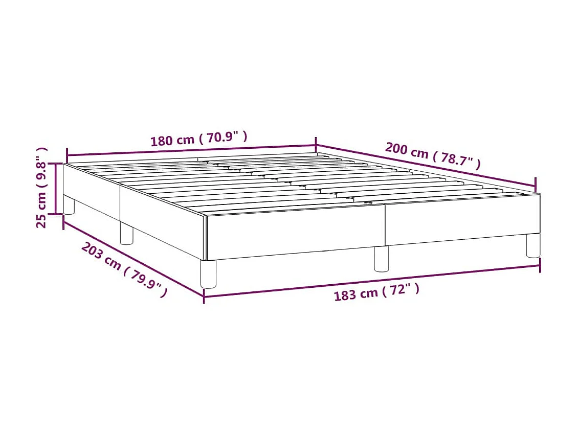 Cadre de lit sans matelas vert foncé 180x200 cm velours