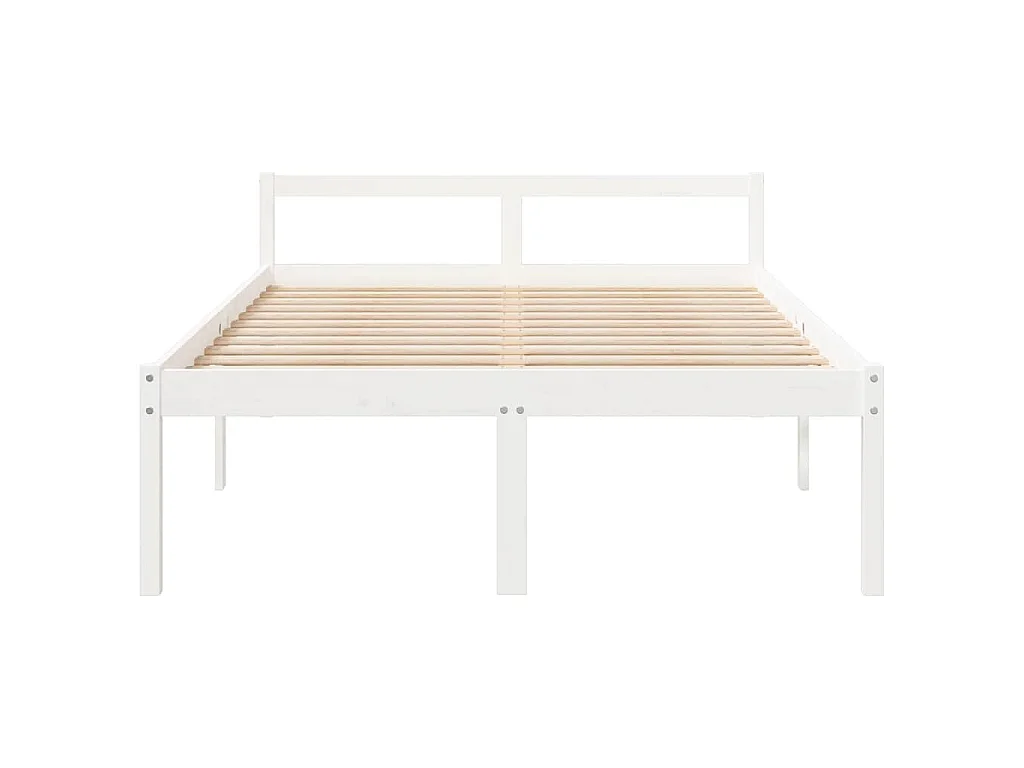 Lit pour personne âgée sans matelas blanc 135x190 cm
