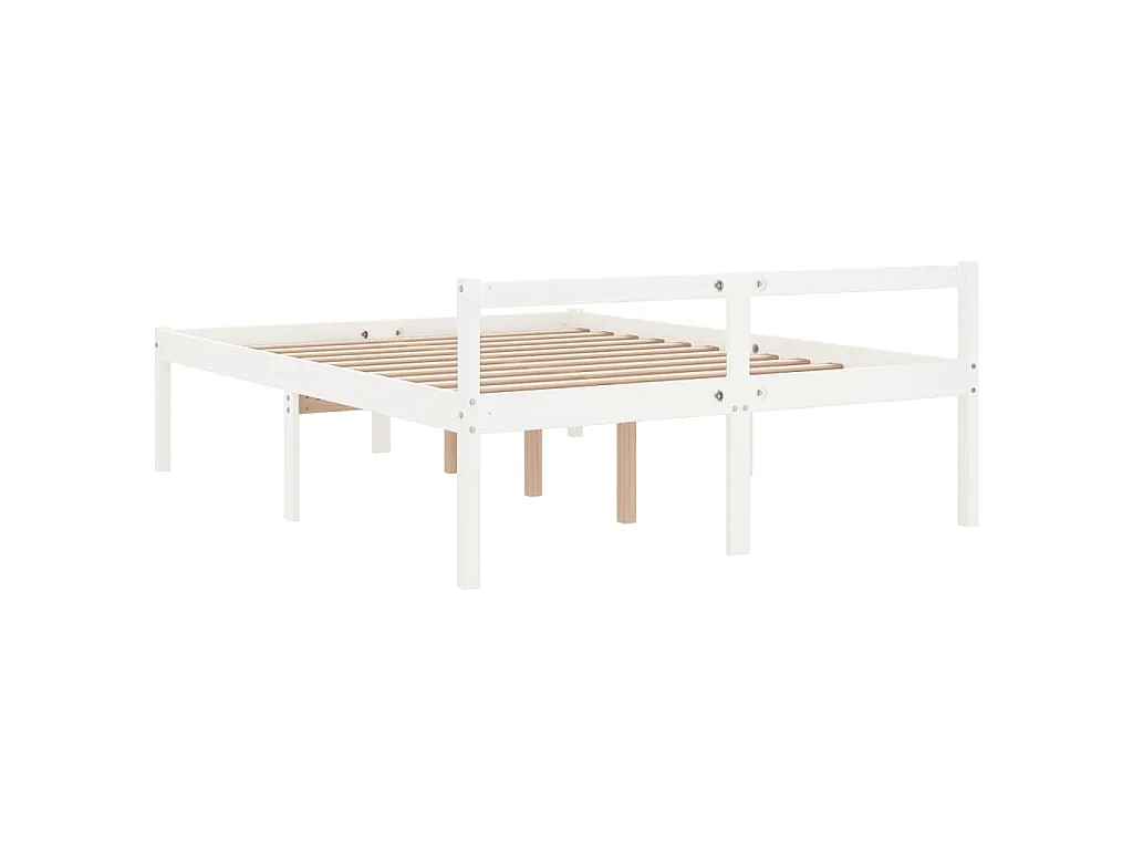 Lit pour personne âgée sans matelas blanc 135x190 cm