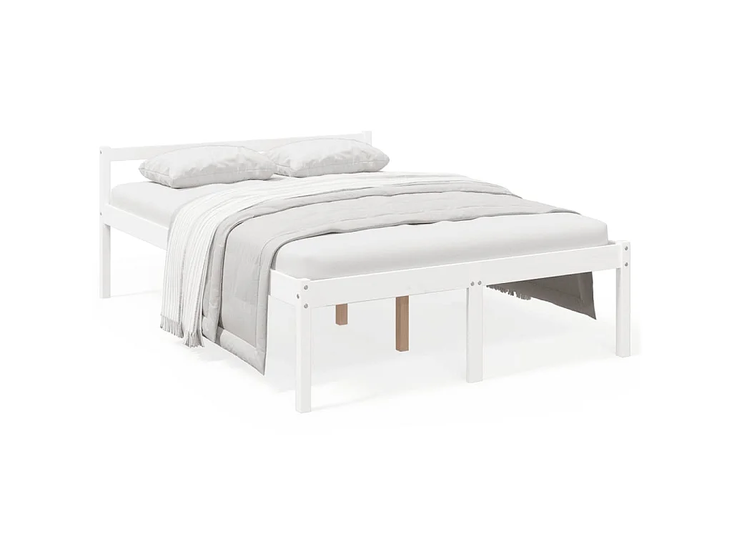 Lit pour personne âgée sans matelas blanc 135x190 cm