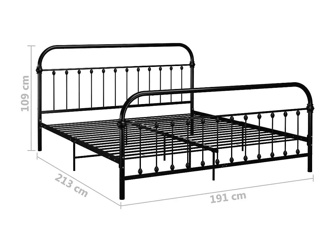 Bettgestell Schwarz Metall 180×200 cm