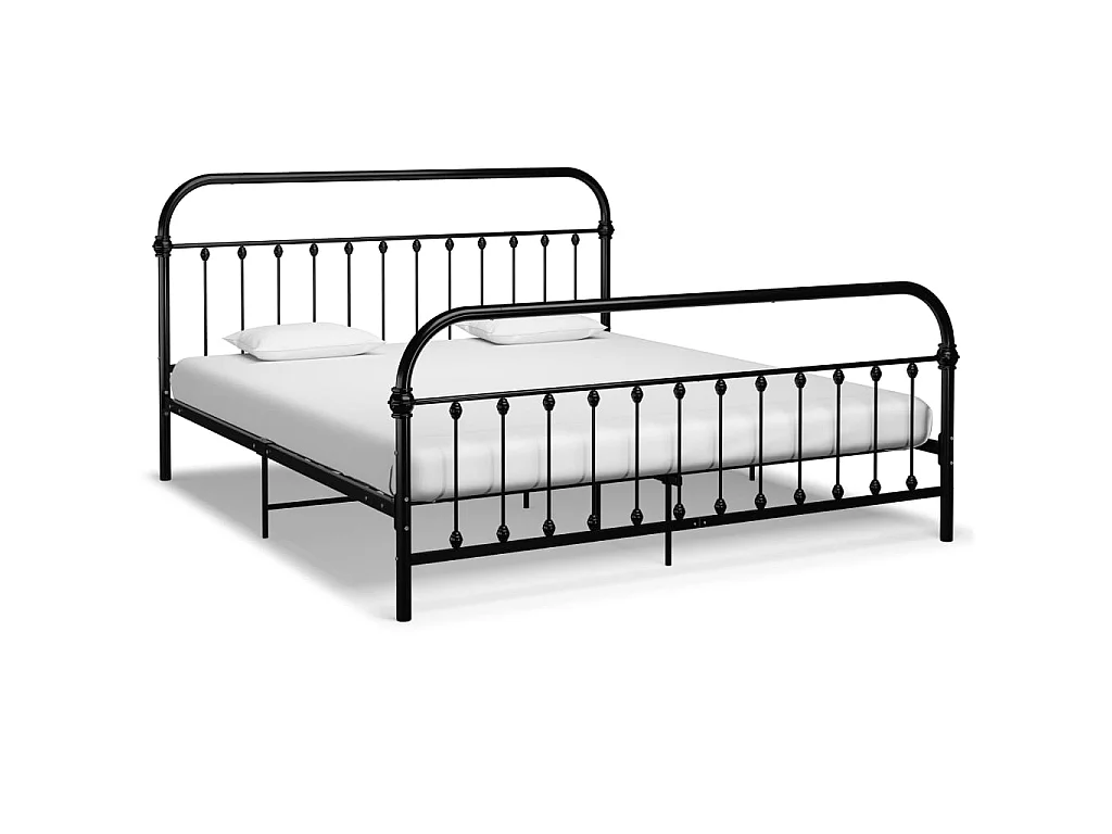 Estrutura de cama em metal 180x200 cm preto