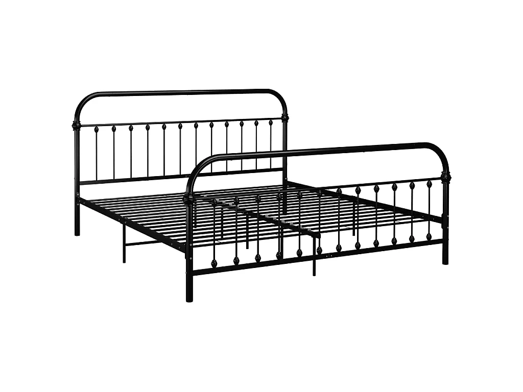 Estrutura de cama em metal 180x200 cm preto