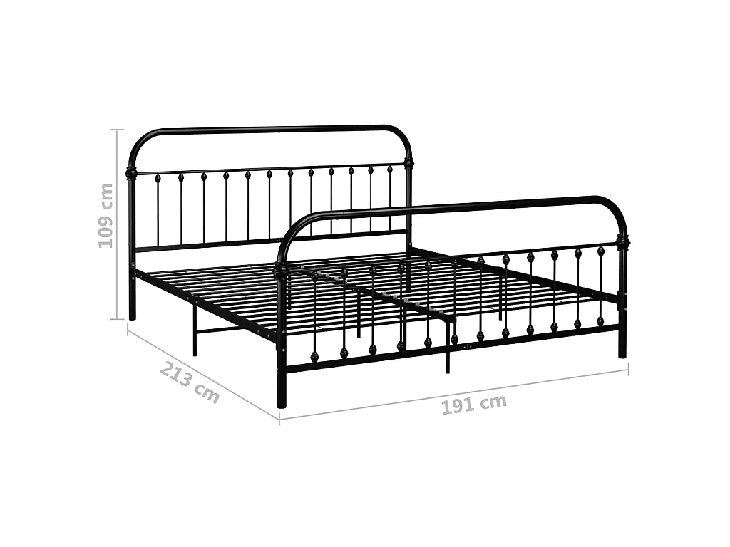 Estrutura de cama em metal 180x200 cm preto