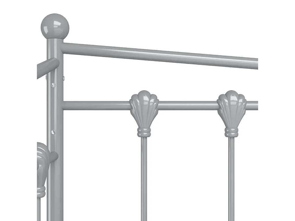 Cadre de canapé-lit sans matelas gris métal 90x200 cm