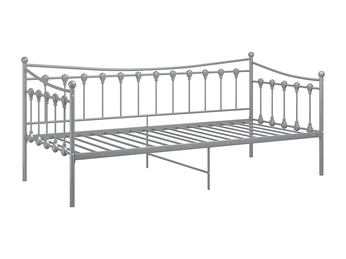 Schlafsofa Bettgestell Grau Metall 90x200 cm