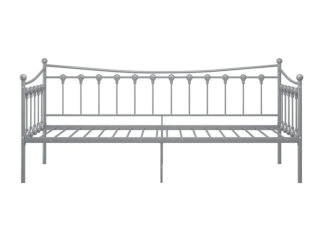 Schlafsofa Bettgestell Grau Metall 90x200 cm