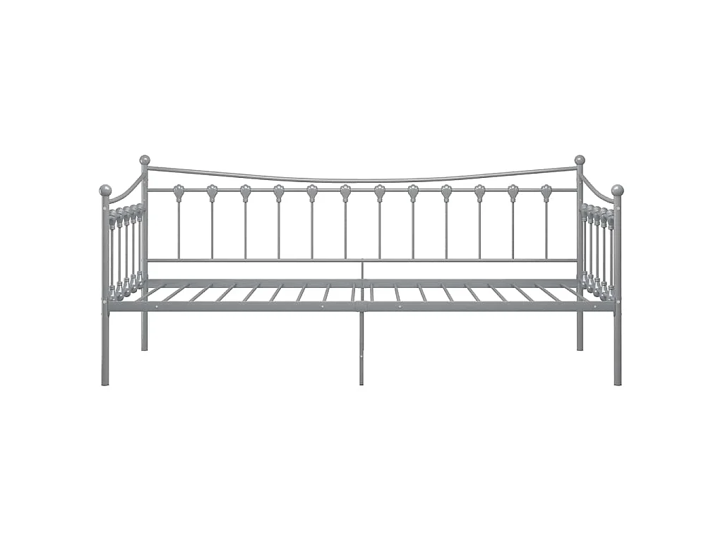 Cadre de canapé-lit sans matelas gris métal 90x200 cm