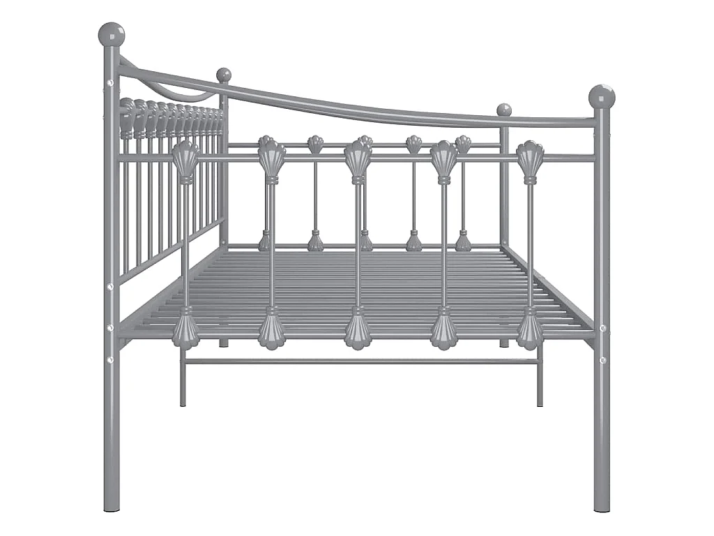 Cadre de canapé-lit sans matelas gris métal 90x200 cm