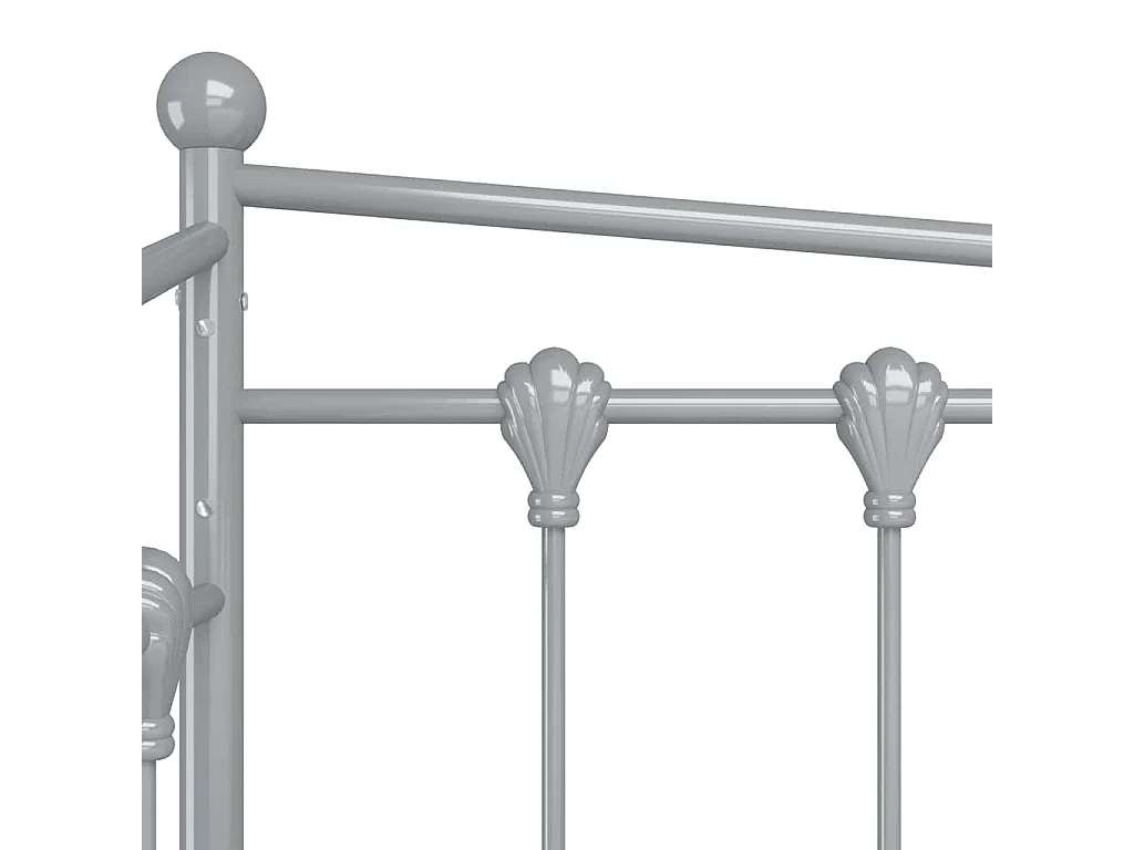 Cadre de canapé-lit sans matelas gris métal 90x200 cm