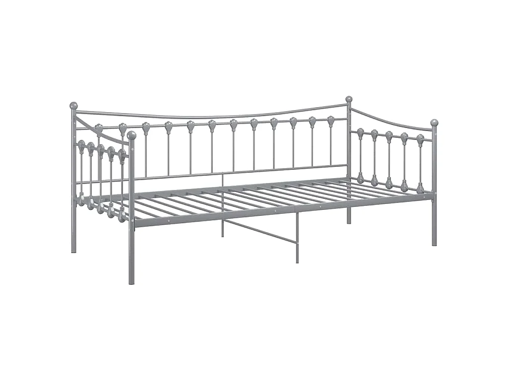 Schlafsofa Bettgestell Grau Metall 90x200 cm