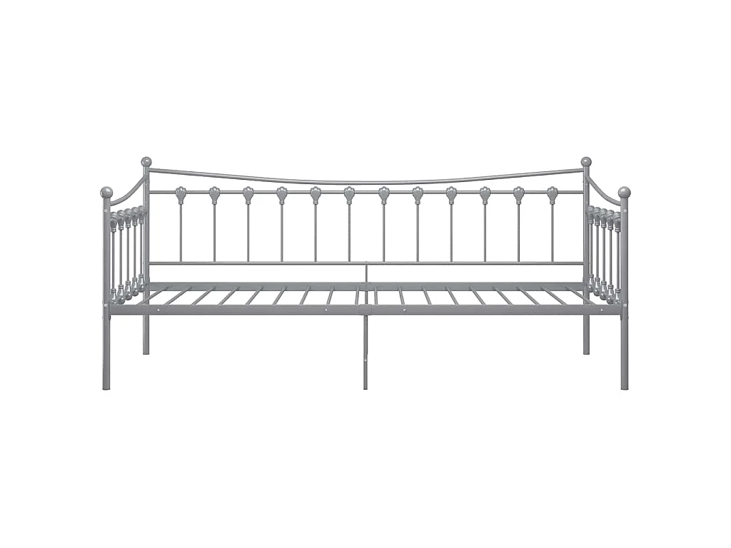 Schlafsofa Bettgestell Grau Metall 90x200 cm