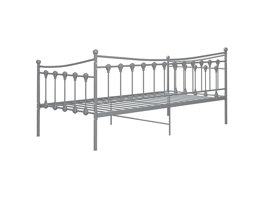 Schlafsofa Bettgestell Grau Metall 90x200 cm