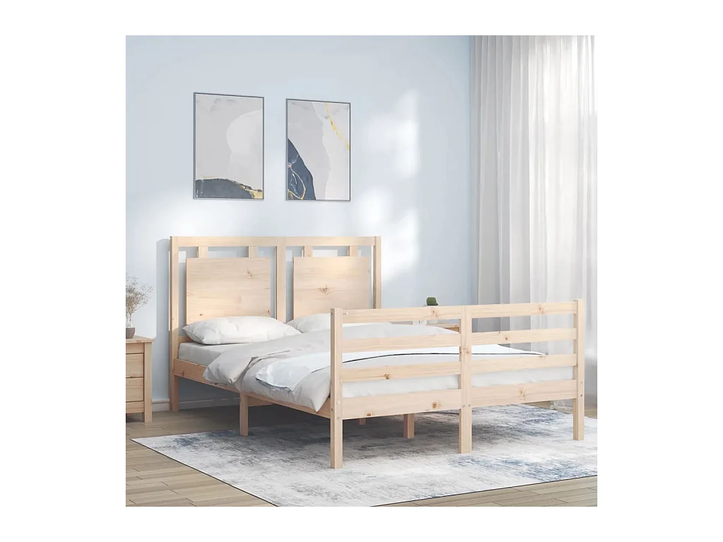 Cadre de lit sans matelas 140x200 cm bois massif
