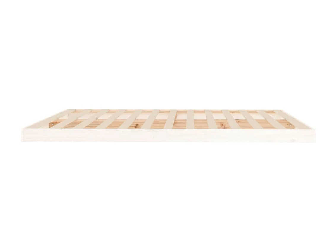 Cadre de lit sans matelas blanc 180x200 cm bois massif de pin