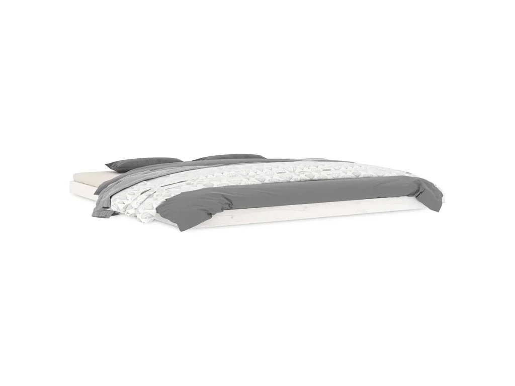 Cadre de lit sans matelas blanc 180x200 cm bois massif de pin