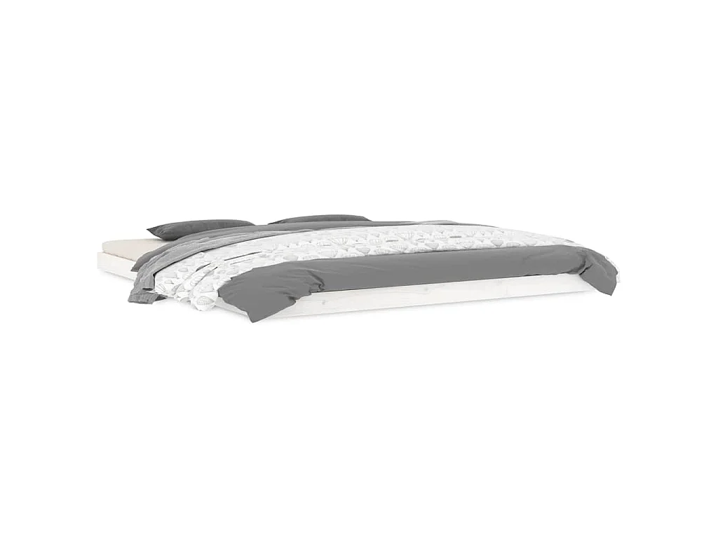 Cadre de lit sans matelas blanc 180x200 cm bois massif de pin