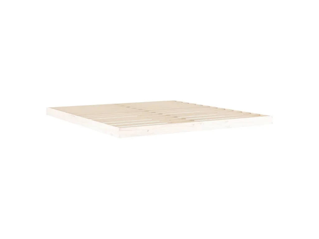 Cadre de lit sans matelas blanc 180x200 cm bois massif de pin