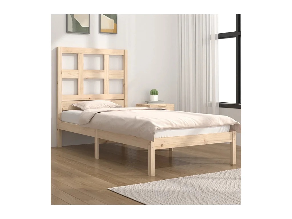 Cadre de lit sans matelas 90x200 cm bois de pin massif
