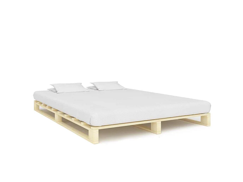 Cadre de lit de palette sans matelas 160x200 cm bois massif pin