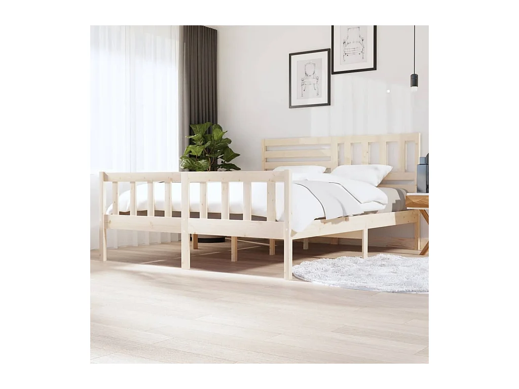 Cadre de lit sans matelas bois massif