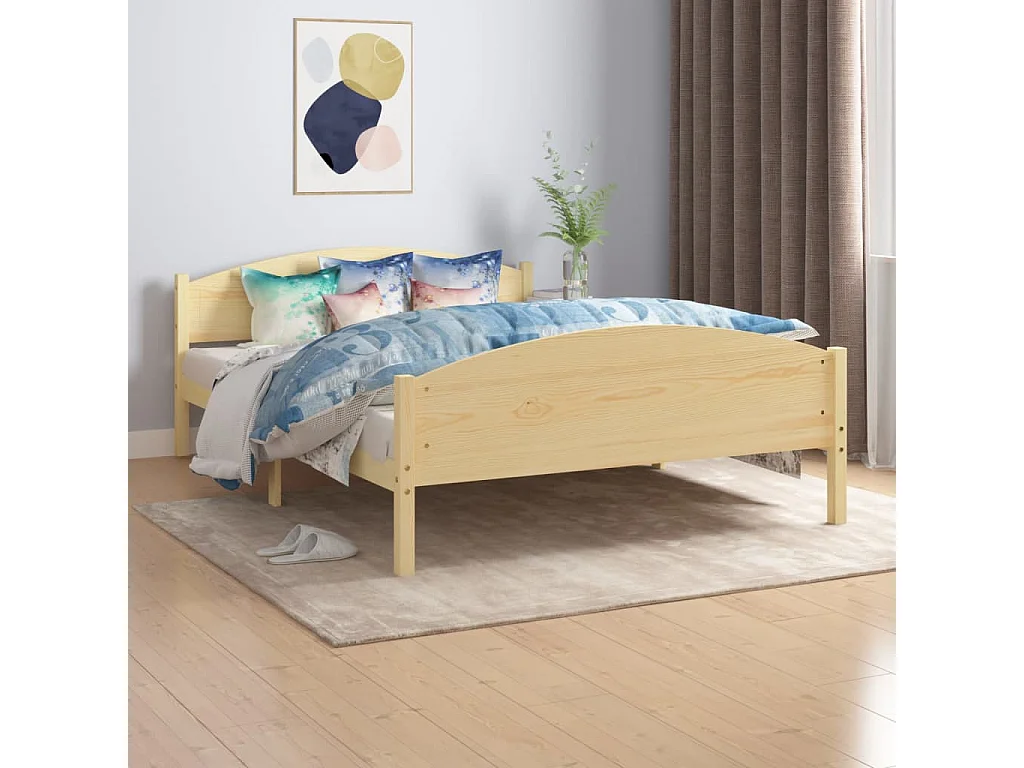 Cadre de lit sans matelas bois massif de pin 140x200 cm