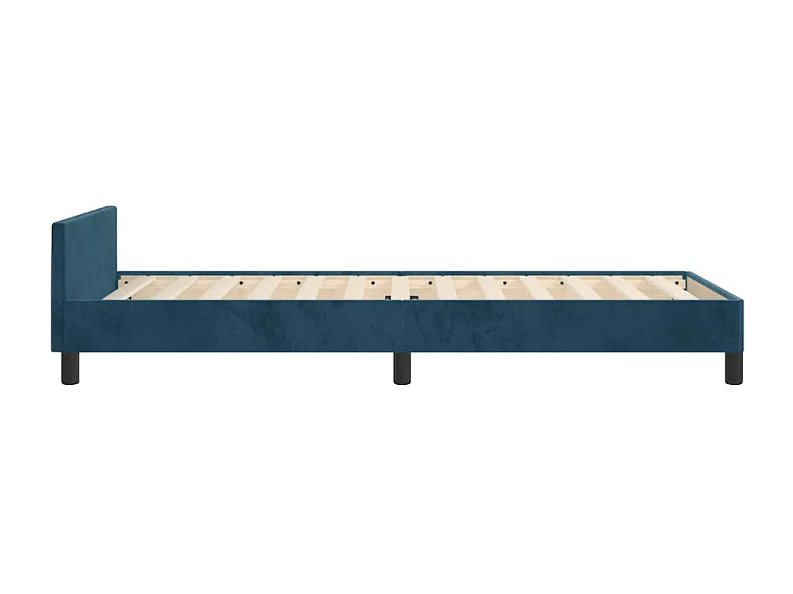 Estrutura de cama sem colchão 80x200 cm veludo azul-escuro